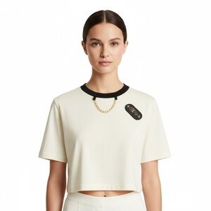 🆕 Louis Vuitton Style Knit Top – with Gold Chain Details 🆕